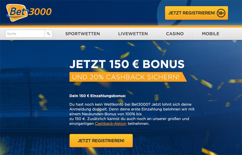 Bet3000 Bonus