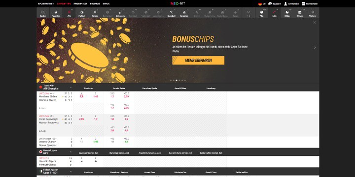 Neo.Bet Live Wetten