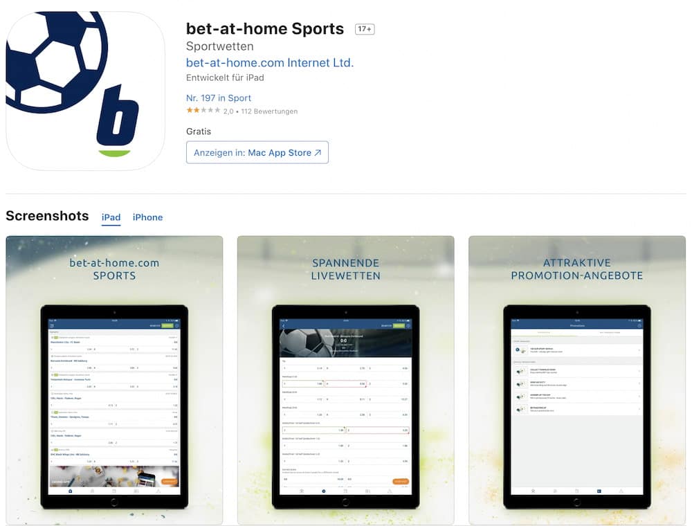 Bet at Home Sportwetten App