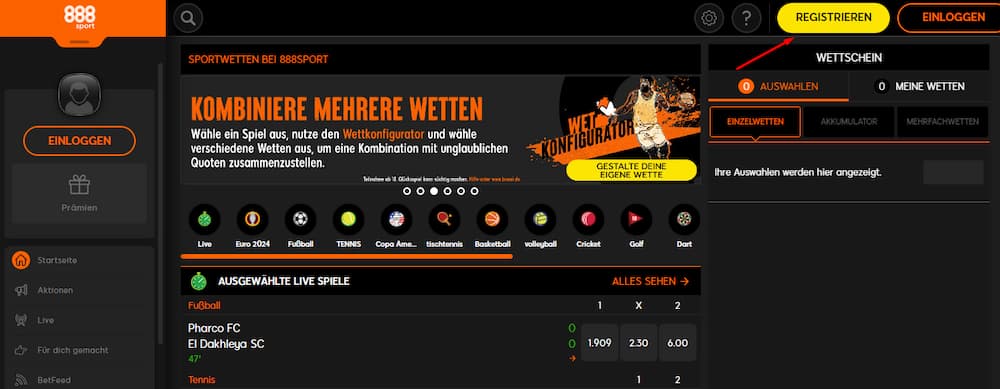 Konto Registrieren Bei 888Sport